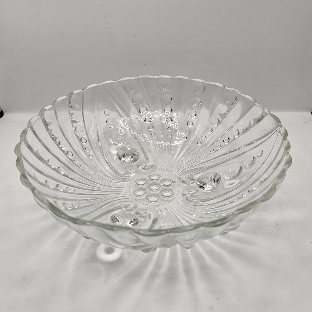 Vintage Burple Bubble Clear Glass Bowl